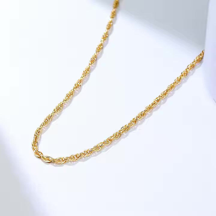 1.8mm Solid 18k Gold Rope chain