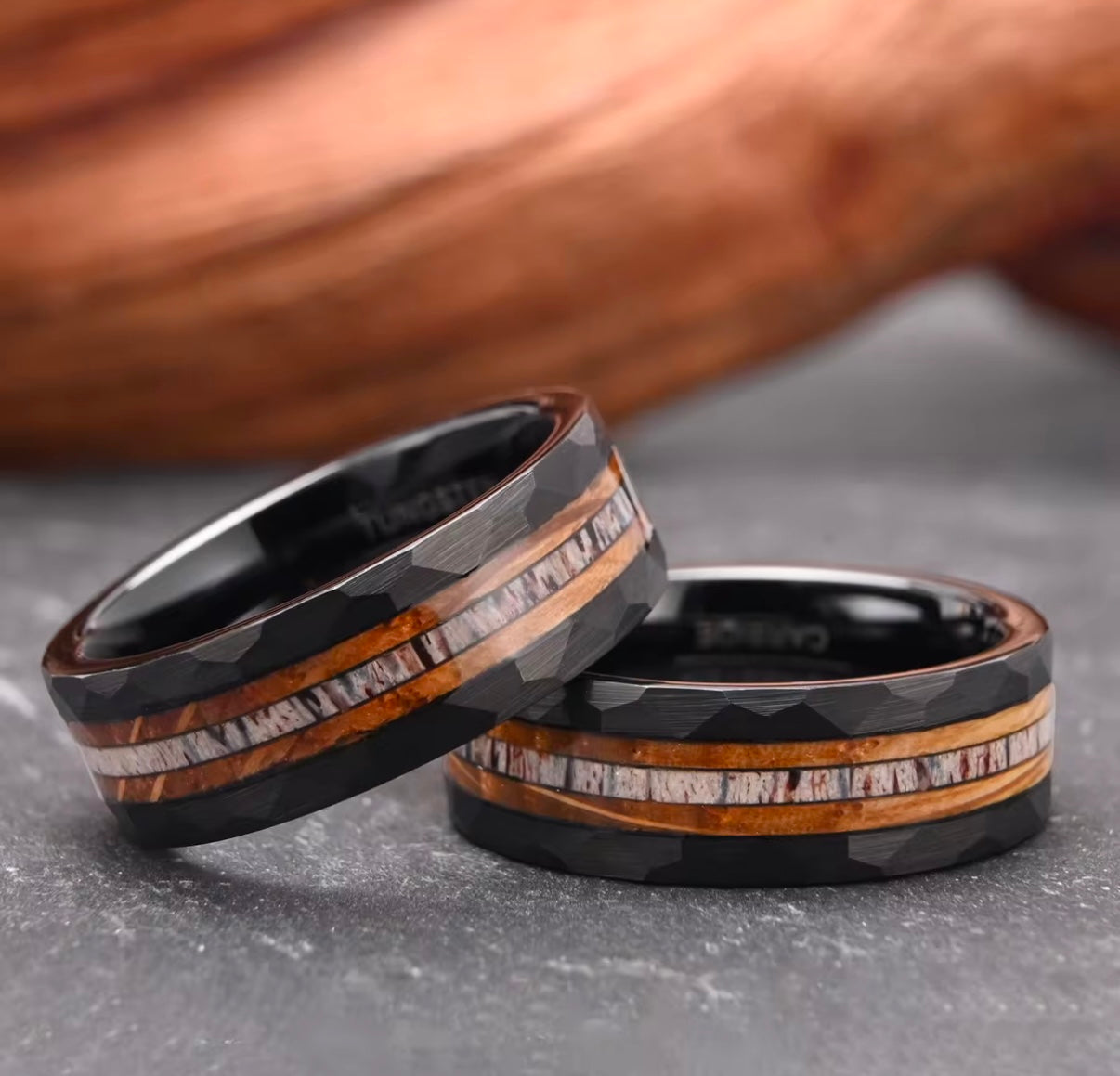 Whiskey Barrel Wood Tungsten Ring