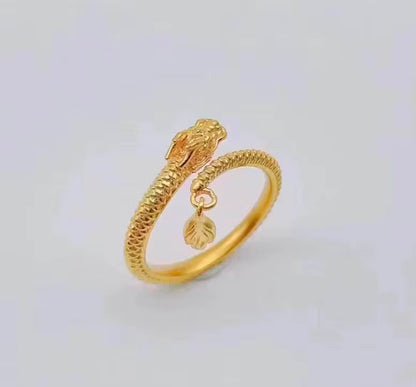 Real 18k Gold Dragon ring