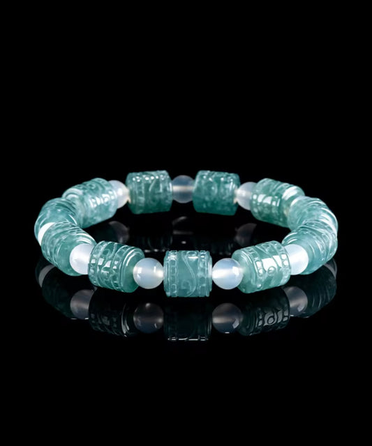 Natural Jade barrel bracelet