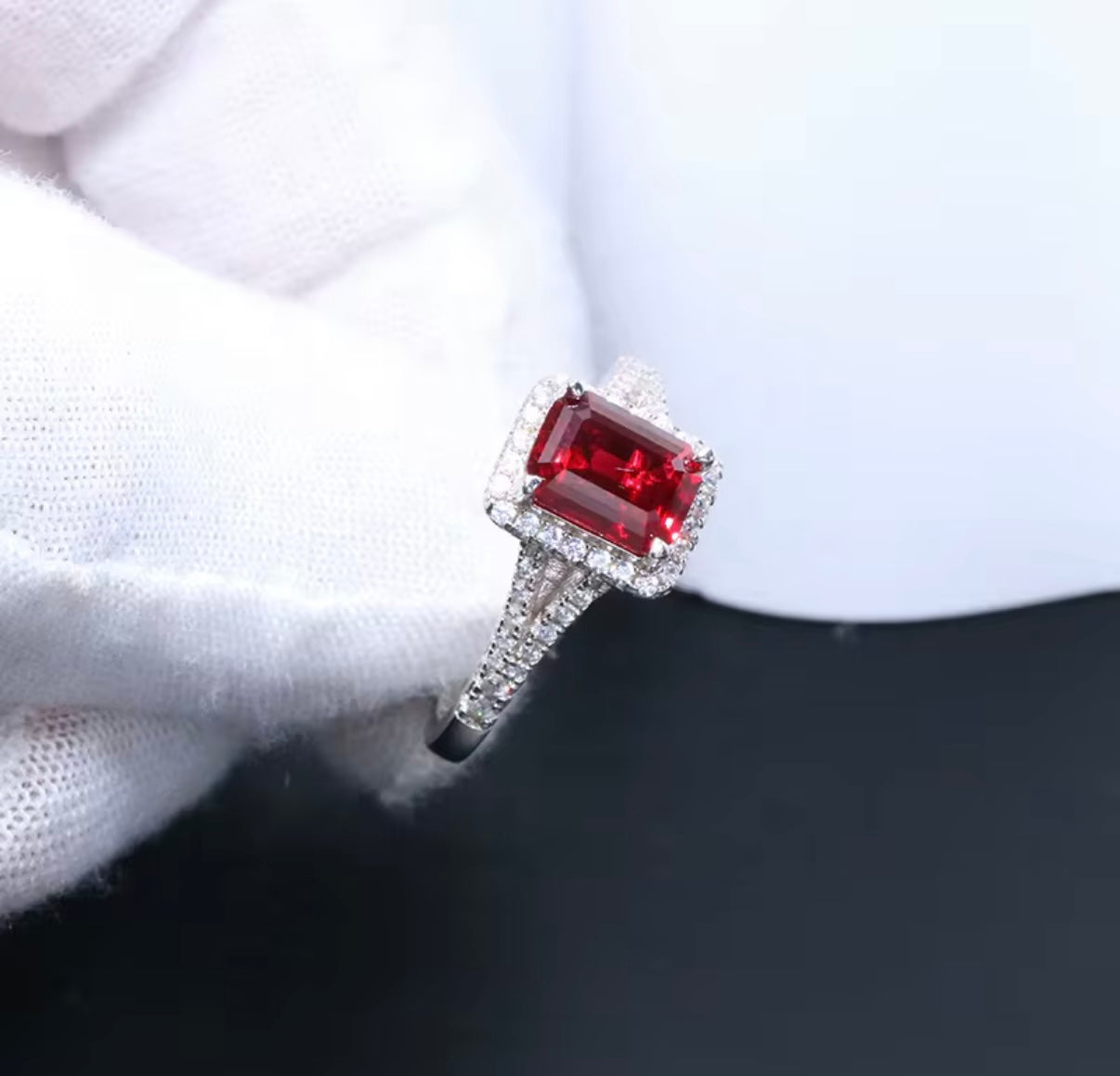 2 carat Lab grown Ruby ring