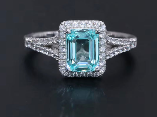 2 Carat Lab Grown Aquamarine Ring