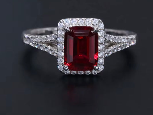 2 carat Lab grown Ruby ring