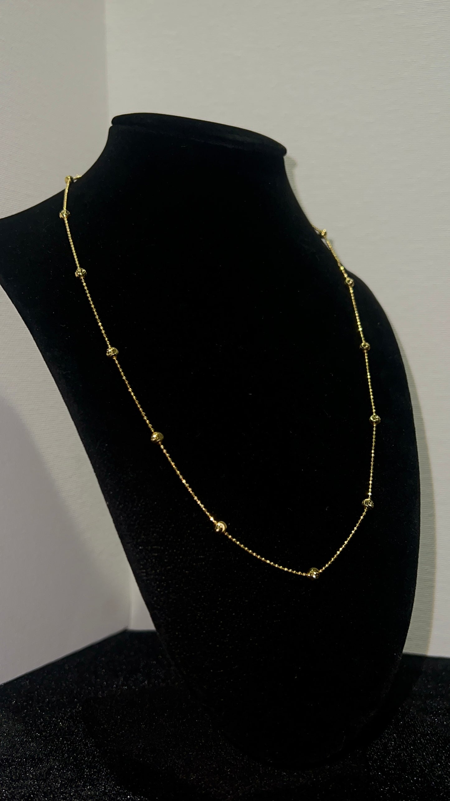 18k gold over silver Moon Cut Bead chain - 3.8mm - 20in