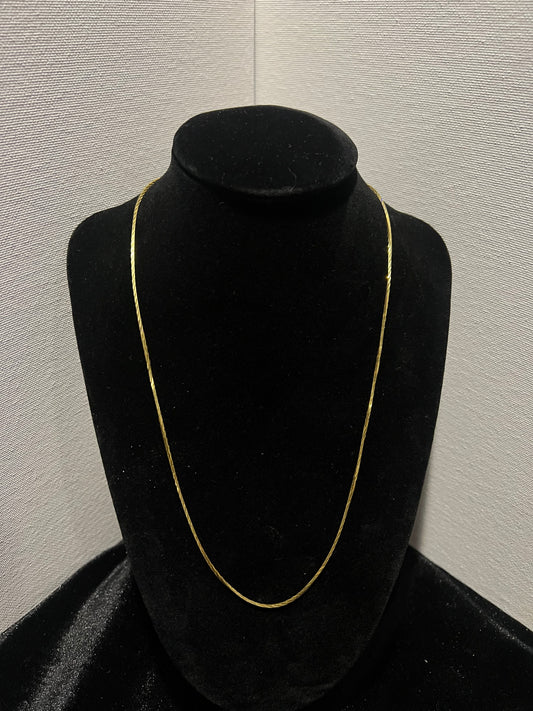 18k gold over silver Snake chain - 1mm - 18in