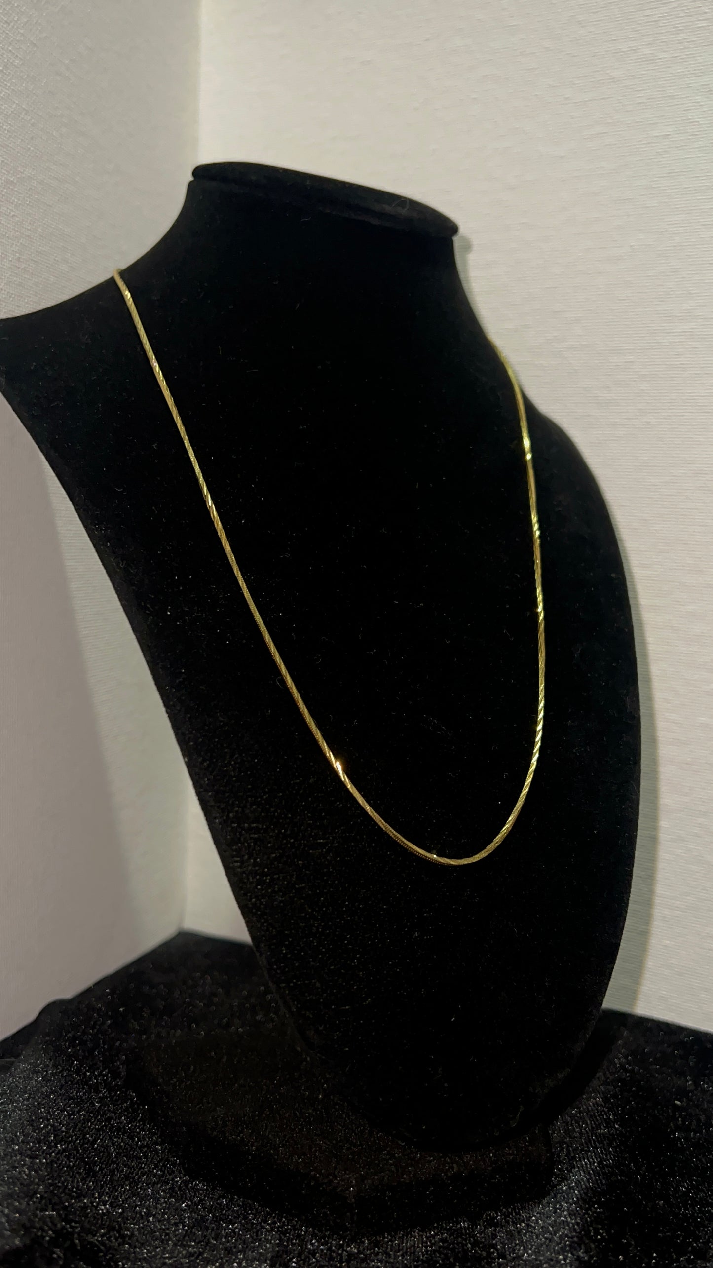 18k gold over silver Snake chain - 1mm - 18in