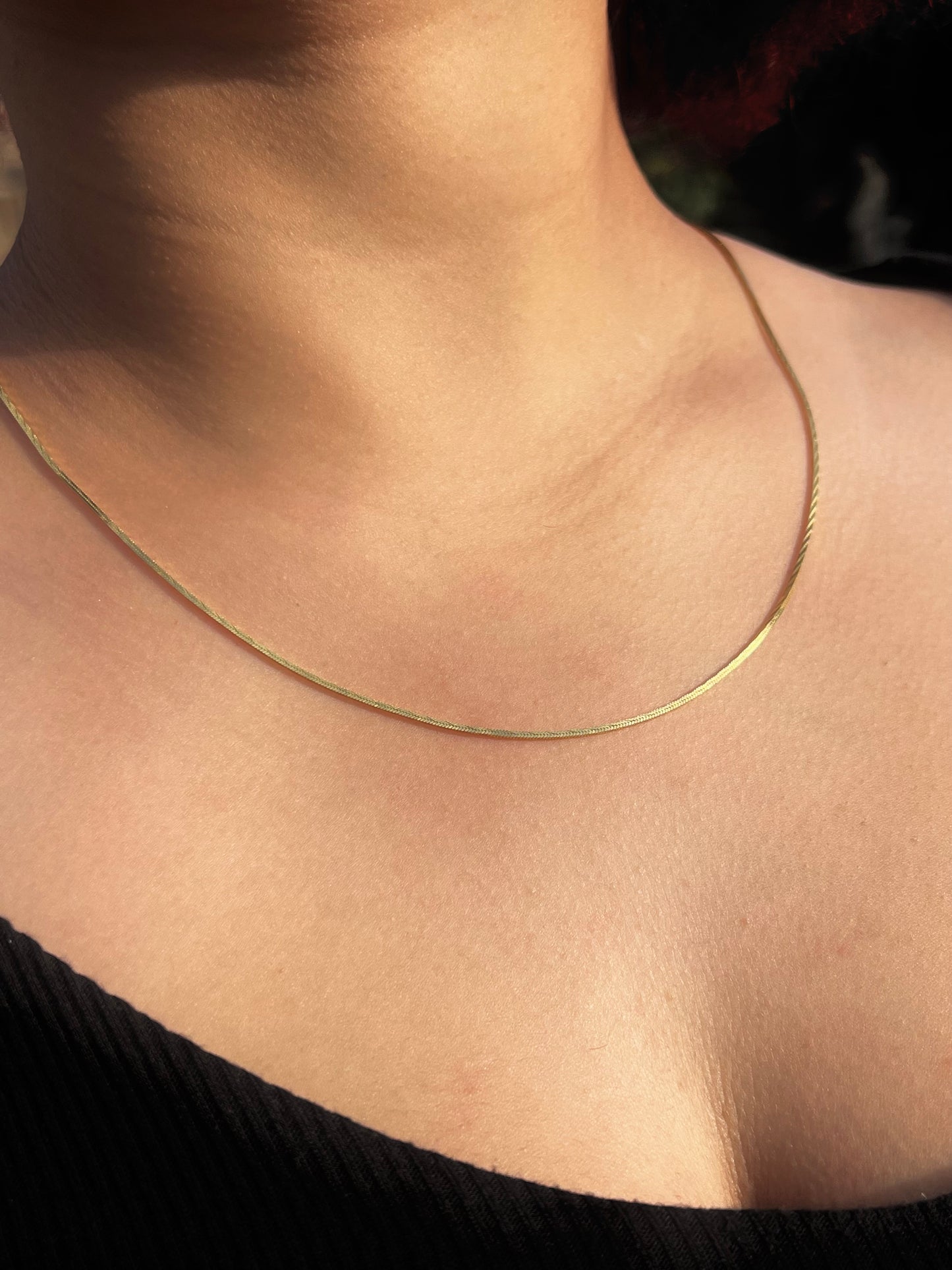 18k gold over silver Snake chain - 1mm - 18in